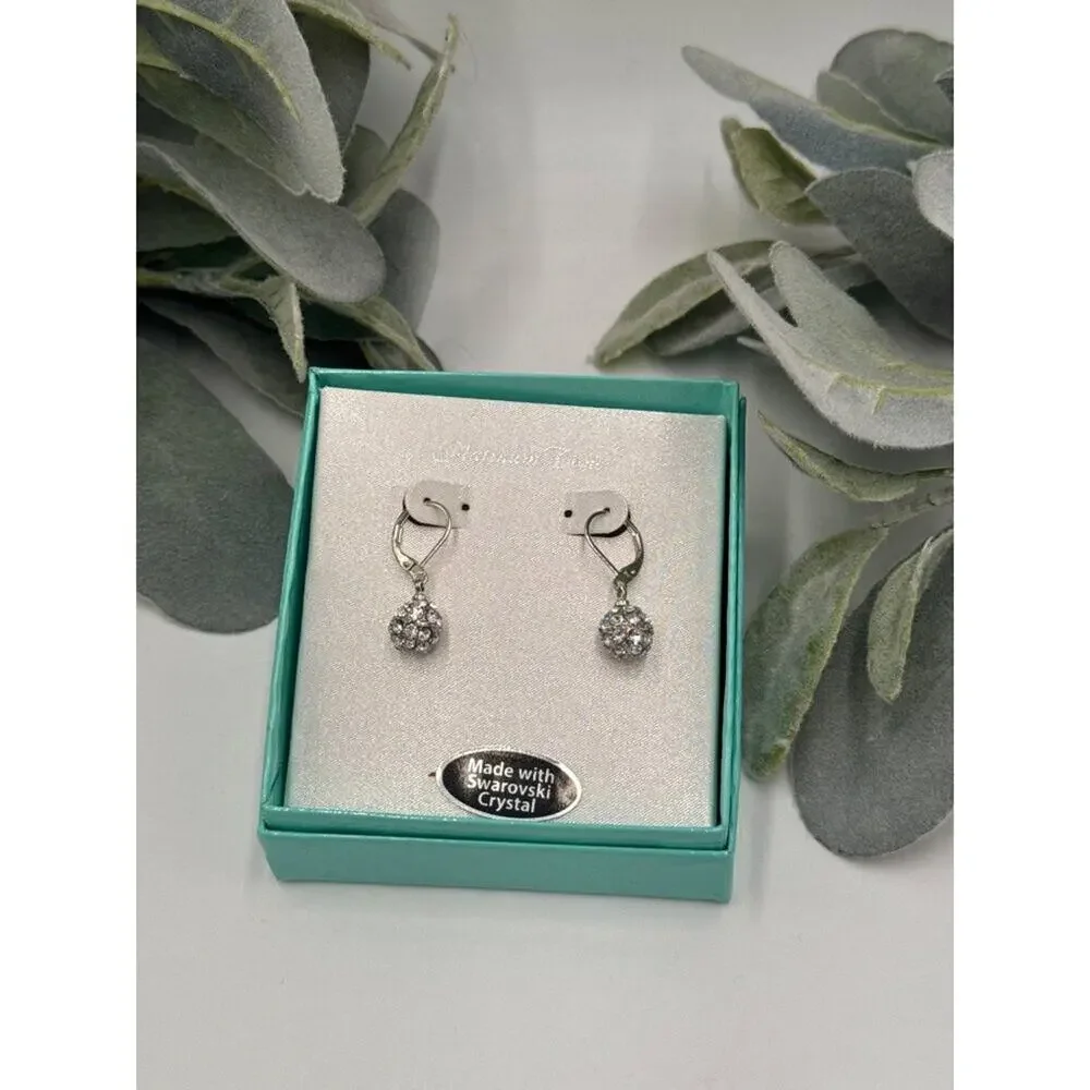 Swarovski Pierced Dangle Earrings New in Box Elegant Sparkling Crystal Jewelry